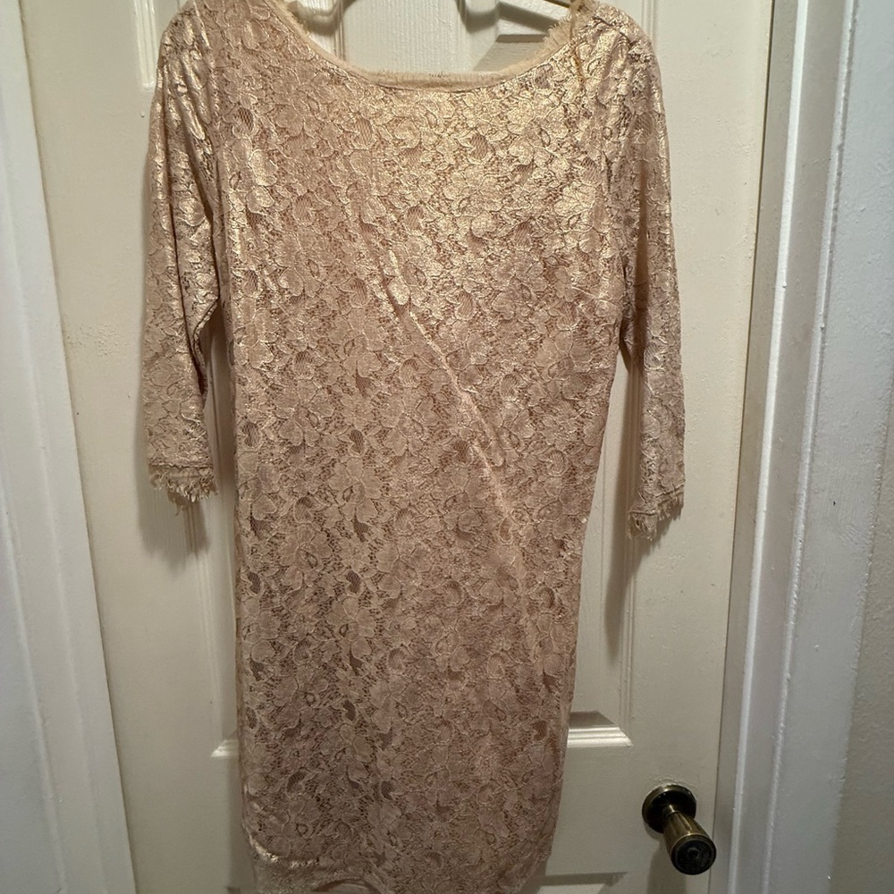 Francesca's Collections Lace Dress in Cream